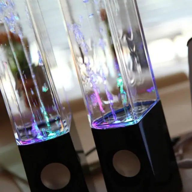 Alt view image 13 of 14 - 2PCS LED Light Speakers Dancing Water Music Fountain Light for PC Laptop for Phone Portable Desk Stereo Speaker White