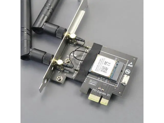Alt view image 13 of 14 - Vszerda WA01 M.2 E Key to PCIe X1 WiFi Bluetooth Adapter for M.2 WiFi 4/5/6/6e/7/Coral TPU Module, with 6-dBi SMA Antenna Kits