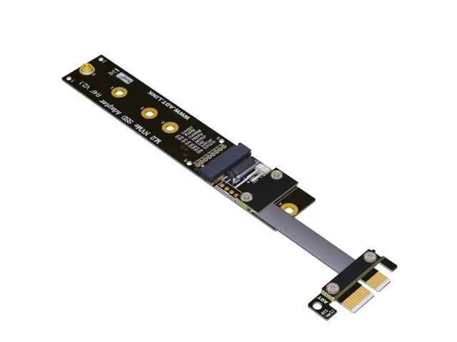 Alt view image 7 of 12 - Vszerda M.2 M Key NVMe SSD to PCI-e PCIe x1 Adapter Riser Card PCIe 4X to 1x Extension Cable Flexible Flat Cable PCI Express 1x Gen3.0 R14SF (15cm)