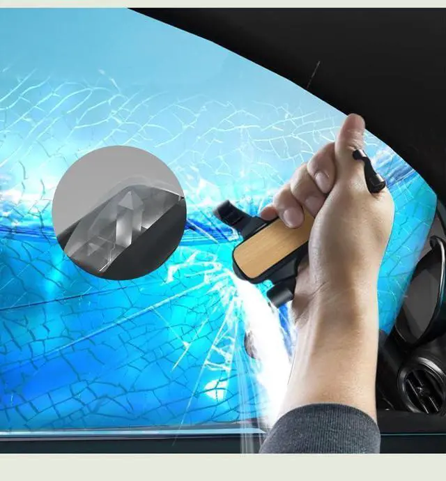 Alt view image 13 of 14 - 3-in-1 Multifunctional Car Phone Mounted Bracket Car Air Vent Cell Phone Holder Vehicle Windshield Smartphone Cradle Safety Cutting Blade & Hammer Accessories