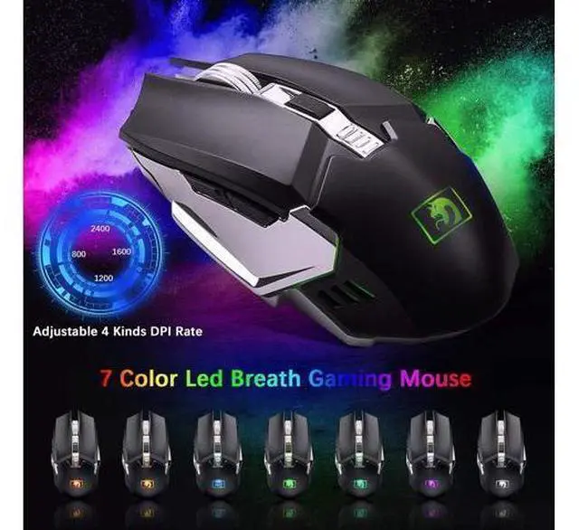 Alt view image 12 of 14 - Wireless Gaming Keyboard and Mouse, Rechargeable, Rainbow Backlit with 3800mAh Battery Metal Panel,Mechanical Feel Keyboard and 7 Color Mute Mouse for Windows Computer Gamers