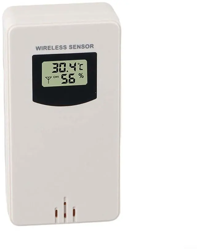 Alt view image 10 of 14 - Wireless Temperature and Humidity Sensor Weather Station, 433.92 MHz Radio Transmitter with LCD Display, White(White)