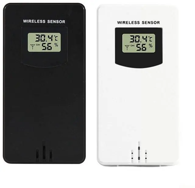 Alt view image 9 of 14 - Wireless Temperature and Humidity Sensor Weather Station, 433.92 MHz Radio Transmitter with LCD Display, White(White)