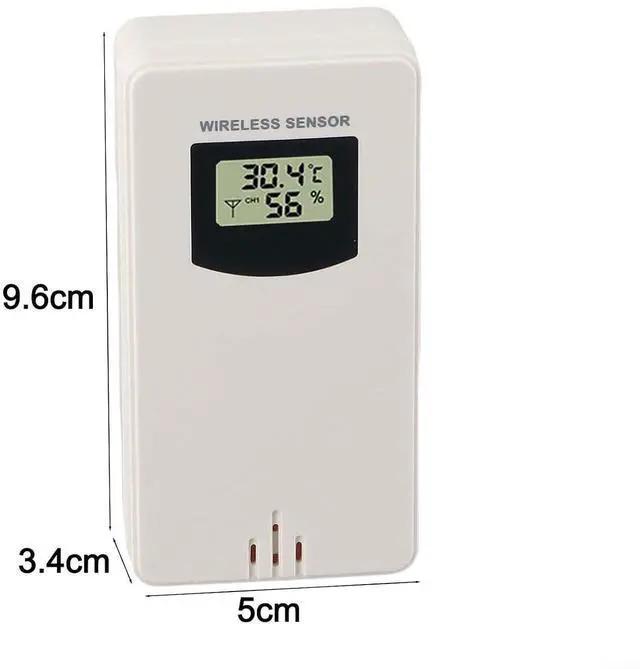 Alt view image 12 of 14 - Wireless Temperature and Humidity Sensor Weather Station, 433.92 MHz Radio Transmitter with LCD Display, White(White)