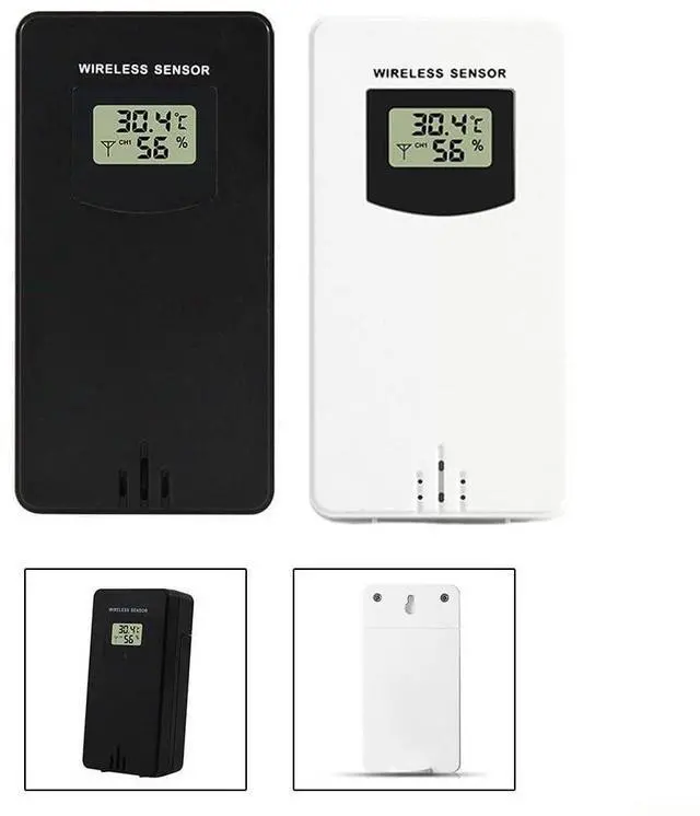 Alt view image 13 of 14 - Wireless Temperature and Humidity Sensor Weather Station, 433.92 MHz Radio Transmitter with LCD Display, White(White)