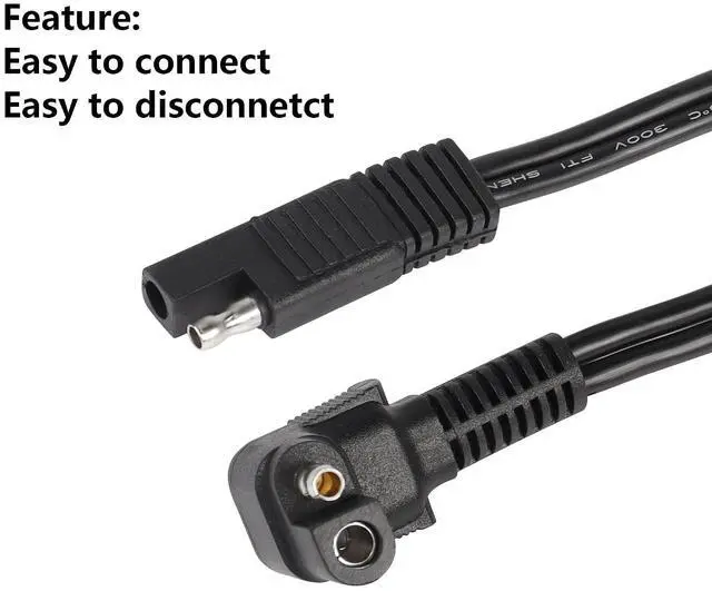 Alt view image 9 of 14 - Right Angle Extension Cable, 0.9m 90 Degree 12AWG SAE to SAE Quick Disconnect Wire Harness for Solar Panel, Motorcycle, Cars, RV (Black)