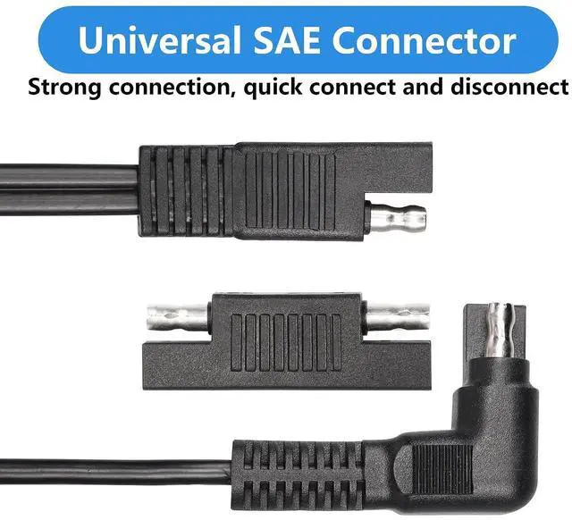 Alt view image 10 of 14 - Right Angle Extension Cable, 0.9m 90 Degree 12AWG SAE to SAE Quick Disconnect Wire Harness for Solar Panel, Motorcycle, Cars, RV (Black)