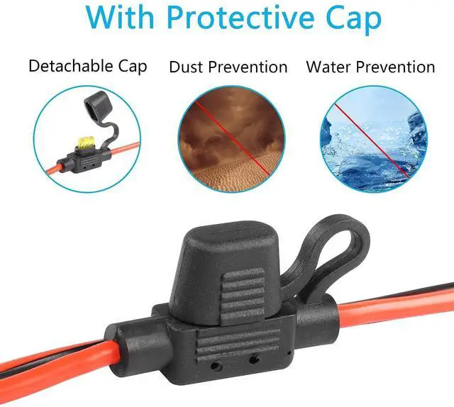 Alt view image 10 of 14 - 12V/24V Fixed Thread Cigarette Lighter Socket Extension Cable,20A 13AWG Waterproof Cigarette Lighter Female Socket Replacement Cable-(2M)