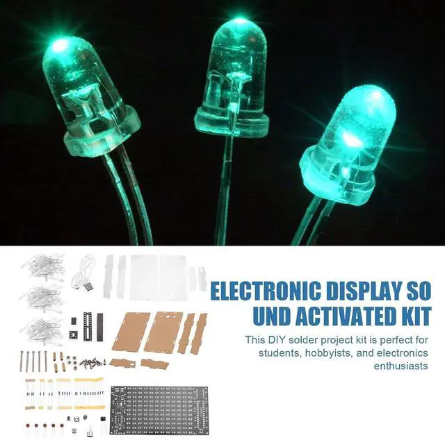 Alt view image 9 of 14 - Mini Electronic Display Sound Activated Home Stereo Speaker DIY Solder Project Kit