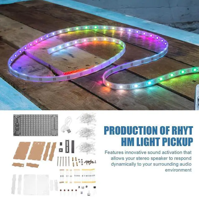 Alt view image 13 of 14 - Mini Electronic Display Sound Activated Home Stereo Speaker DIY Solder Project Kit
