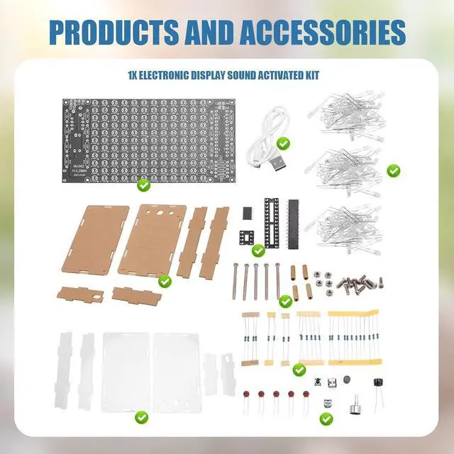 Alt view image 11 of 14 - Mini Electronic Display Sound Activated Home Stereo Speaker DIY Solder Project Kit