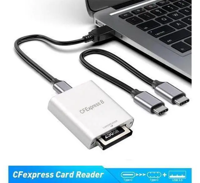 Alt view image 12 of 14 - Vszerda USB3.1 Type-C USB3.0 Type-A to CFE Type-B Slot Card Reader Gen 2 10Gpbs CF Express Extension Adapter with USB C to USB C/USB A Cable