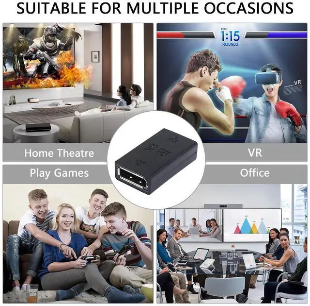 Alt view image 9 of 10 - 8K DisplayPort to DisplayPort Coupler 1.4, DP Female to DP Female Extension Adapter Ultra High Speed Support 8K@60Hz 4K@144Hz(2-Pack)