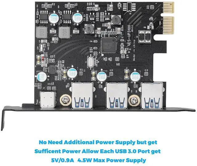 Alt view image 9 of 14 - PCI-E to USB3.0+Type C Expansion Card (PCIe Card) 3 Ports Super-Speed USB 3.0 PCI Expansion Card for Windows MAC