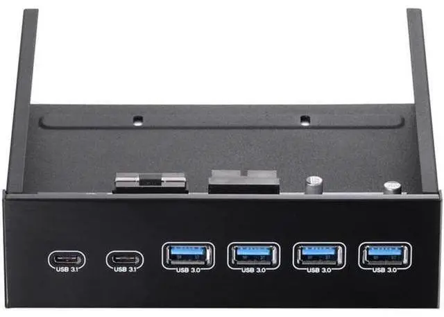 Alt view image 8 of 14 - 5.25" Front Bay USB HUB 2-Port USB 3.1 & 4-Port USB 3.0 High Speed 5Gbps USB Hub Front Panel Computer Case Optical Drive Bay Converter Hub