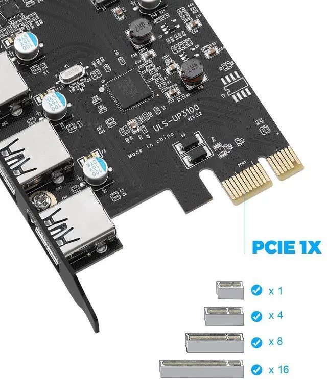 Alt view image 13 of 14 - PCI-E to USB3.0+Type C Expansion Card (PCIe Card) 3 Ports Super-Speed USB 3.0 PCI Expansion Card for Windows MAC