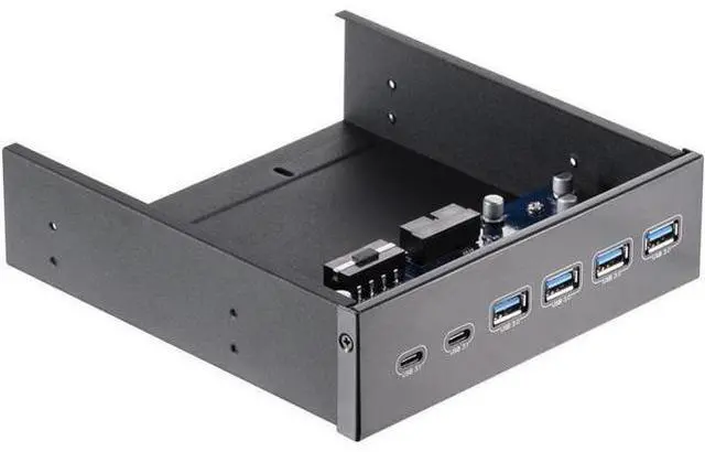 Alt view image 10 of 14 - 5.25" Front Bay USB HUB 2-Port USB 3.1 & 4-Port USB 3.0 High Speed 5Gbps USB Hub Front Panel Computer Case Optical Drive Bay Converter Hub