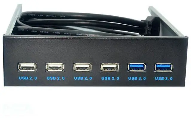 Alt view image 4 of 4 - 6 Port UB 3.0 + UB2.0 5.25 Inch Floppy Bay Front Panel With Power Adapter UB 3.0 Hub pilitter 2Port ub3.0 4Port ub2.0