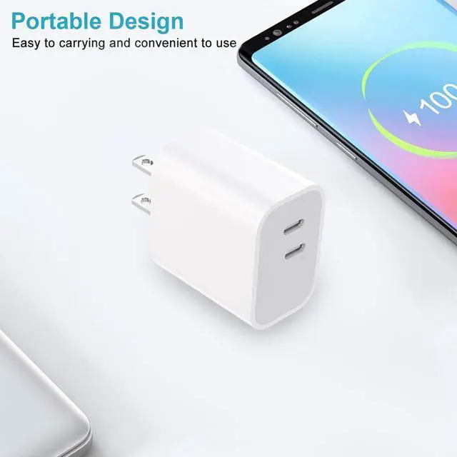 Alt view image 10 of 14 - iPhone 17 16 15 Charger 3-Pack Dual Port USB C Fast Charging Block with 6ft c to c Cable Type C Wall Charger Plug for iPhone 17 Pro Max/17 Pro/17/16 15 Pro Max/16 15 Pro/16 15 (Pure White, 6ft)
