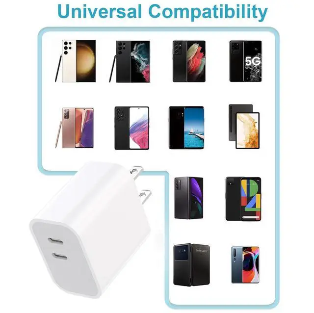 Alt view image 14 of 14 - iPhone 17 16 15 Charger 3-Pack Dual Port USB C Fast Charging Block with 6ft c to c Cable Type C Wall Charger Plug for iPhone 17 Pro Max/17 Pro/17/16 15 Pro Max/16 15 Pro/16 15 (Pure White, 6ft)