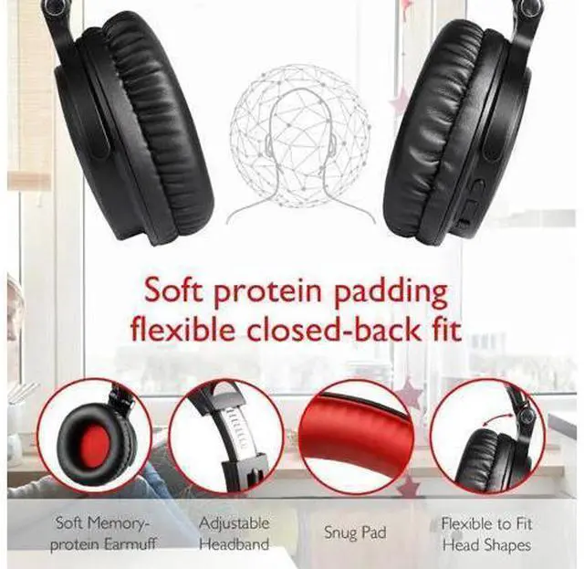 Alt view image 7 of 10 - Wired Wireless Bluetooth Headphone With Boom Mic Stereo Wireless Headphones Gaming Headset For Phone Computer PC Gamer