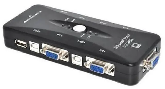 Alt view image 8 of 14 - USB KVM Switch USB 2.0 Switcher for Keyboard Mouse Printer Monitor 2 PCs Sharing 4 Devices USB Switch
