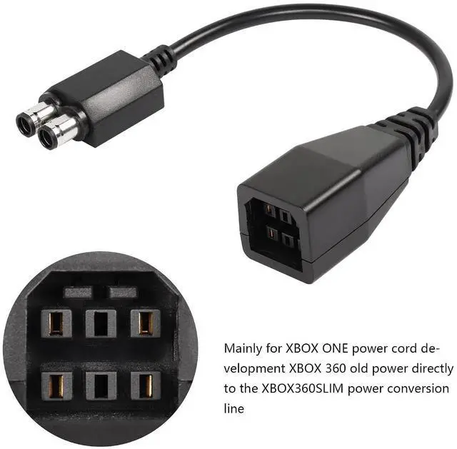 Alt view image 10 of 12 - 0.5ft Power Supply for Xbox 360 to Xbox 360 Slim Replacement Power Conversion Cable(360-s)