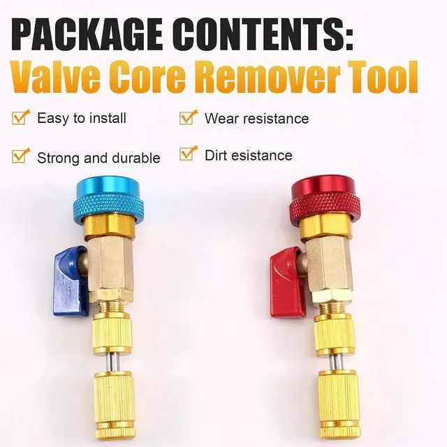 Alt view image 9 of 14 - Valve Core Tool Air Condition R134A Valve Core Refrigeration Schrader Valve Core Removal Replacement Equipment Valve Core Remover Tool