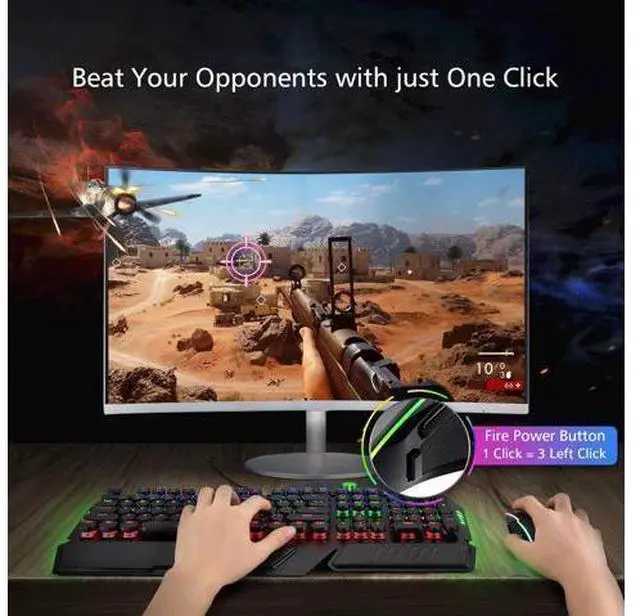 Alt view image 10 of 12 - Gaming Mouse Wired, RGB Chroma Backlit Gaming Mouse, 8 Programmable Buttons, 7200 DPI Adjustable, Comfortable Grip Ergonomic Optical PC Computer Gaming Mice with Fire Button, Sega Genesis Acces