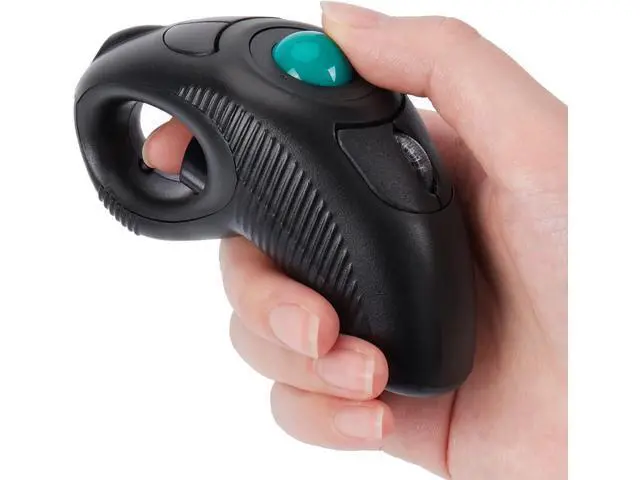 Alt view image 8 of 14 - Wireless USB Handheld Finger Trackball Mouse with Laser Pointer
