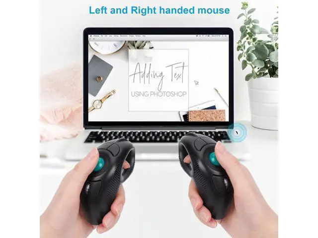 Alt view image 12 of 14 - Wireless USB Handheld Finger Trackball Mouse with Laser Pointer