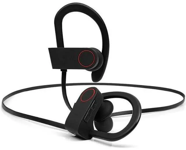 Alt view image 9 of 14 - IPX7 Waterproof Wireless Headset Sports Bass Wireless Bluetooth 5.0 Earphones Hanging Ear with Microphone (Red)