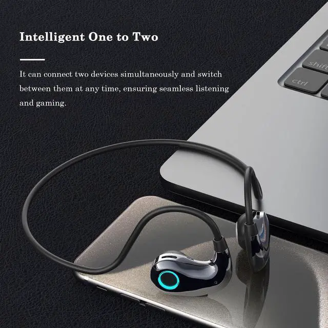 Alt view image 11 of 14 - OWS Wireless Air Conduction Sports Earphone Call Noise Reduction Open Ear Headphone Headset Low Bass Earbud (White)