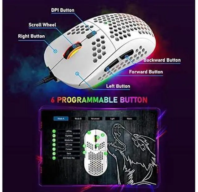 Alt view image 12 of 12 - K65 Pro 60% Gaming Keyboard and Mouse Combo Small Mini RGB Backlight Mechanical Keyboard and Ultralight Honeycomb Optical Mouse,Mouse Pad Linear Red Switch Anti-Ghosting for Xbox,PS4,PC,Laptop(white)