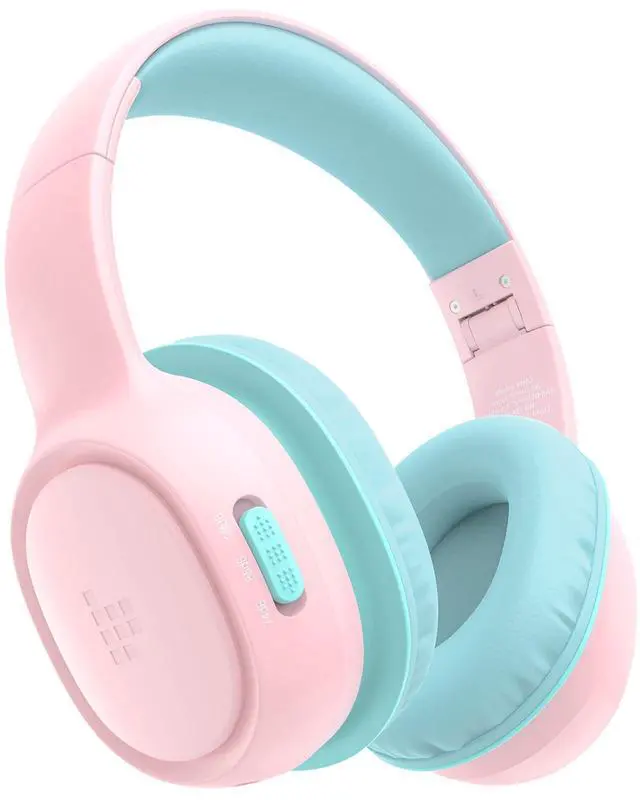 Alt view image 6 of 10 - Tronsmart KH02 Kids Bluetooth Headphones Volume Limit 74/85/93dB, 45H Playtime, Bluetooth 5.3, Built-in 3.5mm Audio Cable, Foldable, Wireless Headphones with Microphone for School/Travel/Plane(Pink)