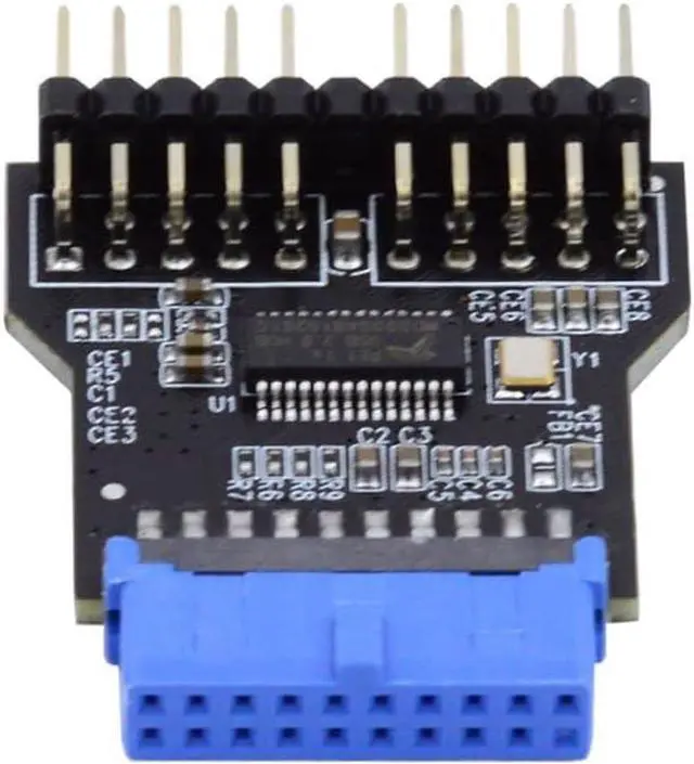 Alt view image 8 of 14 - chenyang USB 3.0 Front Panel Header 19Pin/20Pin 1 to 2 HUB 9Pin/10Pin Mainboard Header Extension Adapter