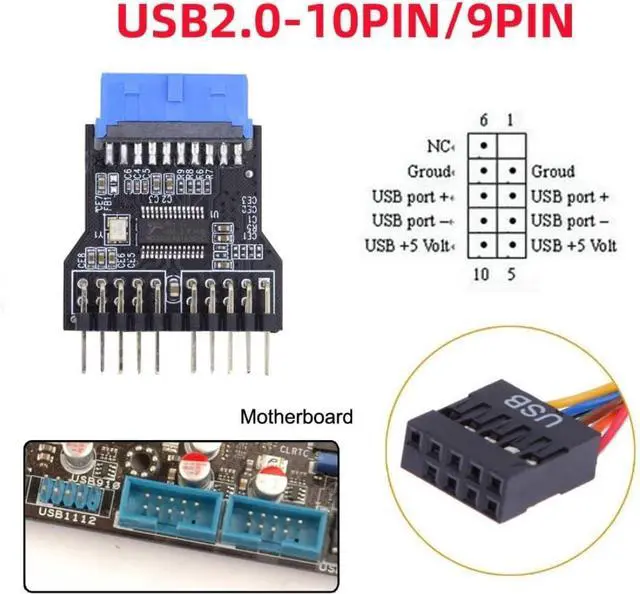 Alt view image 11 of 14 - chenyang USB 3.0 Front Panel Header 19Pin/20Pin 1 to 2 HUB 9Pin/10Pin Mainboard Header Extension Adapter