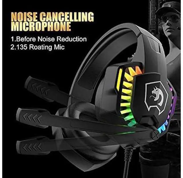 Alt view image 13 of 14 - Wired Gaming Keyboard and Mouse Headset Combo,Rainbow LED Backlit Wired Keyboard,Over Ear Headphone with Mic,Rainbow Backlit Gaming Mice,Mouse Pad,for PC,Laptop,Mac,PS4,Xbox(Black)