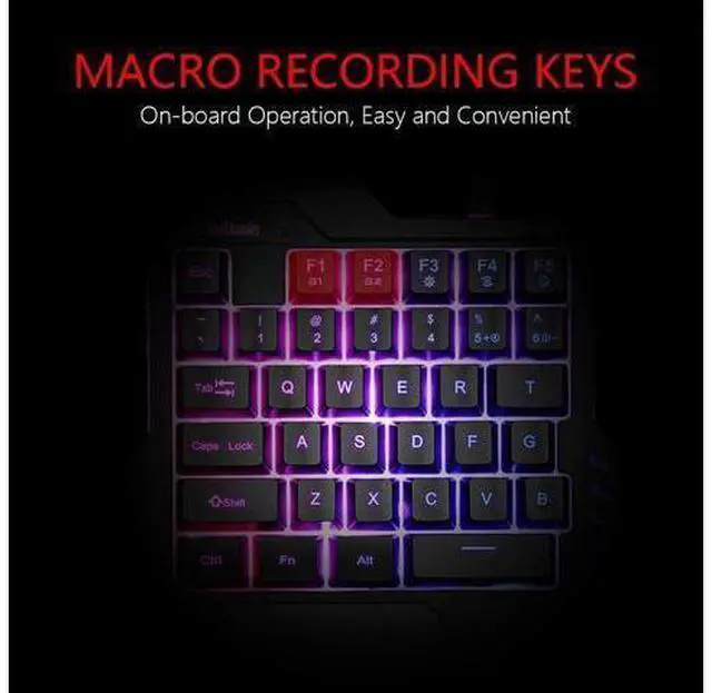Alt view image 12 of 14 - RedThunder One-Handed RGB Gaming Keyboard and Mouse Combo, 35 Keys Mini Gaming Keypad, 6400 DPI Mouse, Portable Game Controller for PC Gamer