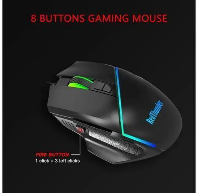 Alt view image 13 of 14 - RedThunder One-Handed RGB Gaming Keyboard and Mouse Combo, 35 Keys Mini Gaming Keypad, 6400 DPI Mouse, Portable Game Controller for PC Gamer