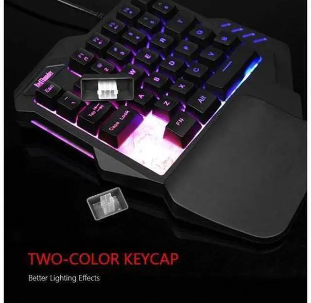 Alt view image 11 of 14 - RedThunder One-Handed RGB Gaming Keyboard and Mouse Combo, 35 Keys Mini Gaming Keypad, 6400 DPI Mouse, Portable Game Controller for PC Gamer