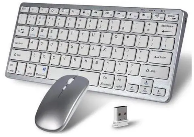 Alt view image 7 of 12 - Wireless Keyboard and Mouse Combo Tri-Mode 2.4G Bluetooth Keyboard Mouse Portable Slim 78 Keys Multi Device Keyboard 1600 DPI Optical Wireless Mouse with USB Receiver for IOS Android Windows Laptop