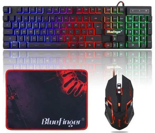 Alt view image 8 of 14 - RGB Gaming Keyboard and Backlit Mouse Combo,BlueFinger USB Wired Backlit Keyboard,LED Gaming Keyboard Mouse Set for Laptop PC Computer Game and Work