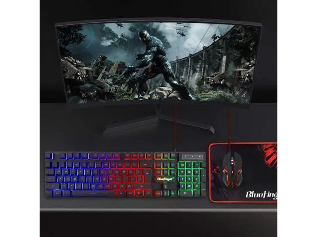 Alt view image 13 of 14 - RGB Gaming Keyboard and Backlit Mouse Combo,BlueFinger USB Wired Backlit Keyboard,LED Gaming Keyboard Mouse Set for Laptop PC Computer Game and Work
