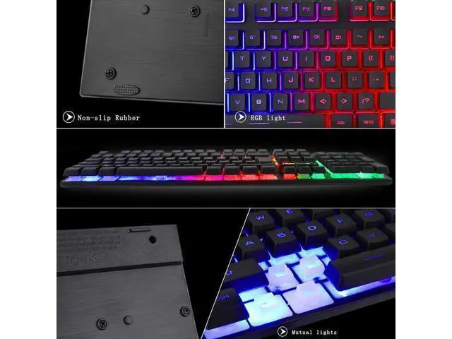 Alt view image 14 of 14 - RGB Gaming Keyboard and Backlit Mouse Combo,BlueFinger USB Wired Backlit Keyboard,LED Gaming Keyboard Mouse Set for Laptop PC Computer Game and Work