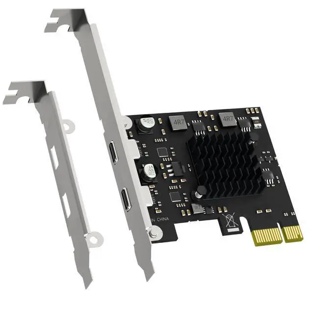 Alt view image 6 of 10 - GLOTRENDS U3142CX1 2-Port 10Gb USB 3.1 Gen2 Type-C to PCIE X1 Expansion Card with ASM 3142 Chip, Regular and Low-profible Bracket