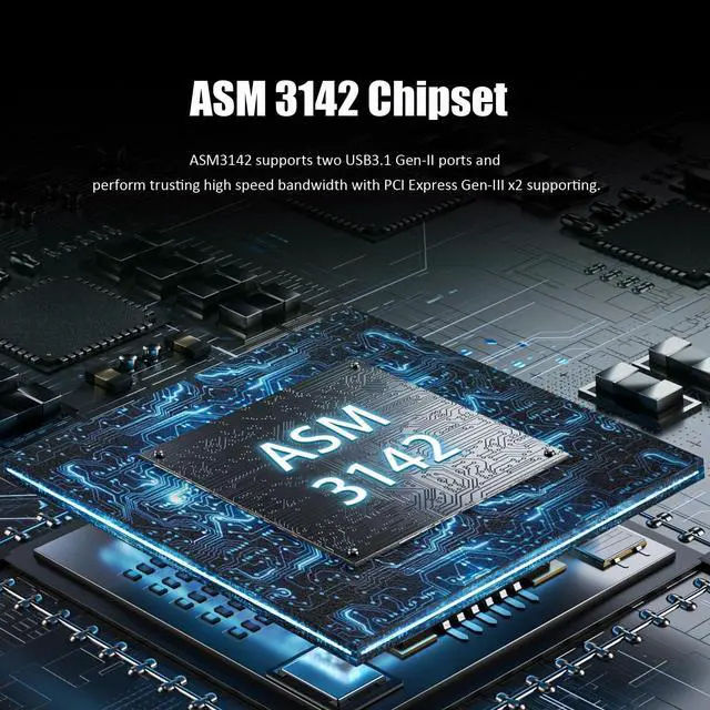 Alt view image 9 of 10 - GLOTRENDS U3142CX1 2-Port 10Gb USB 3.1 Gen2 Type-C to PCIE X1 Expansion Card with ASM 3142 Chip, Regular and Low-profible Bracket