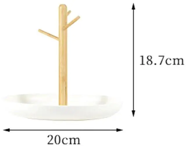 Alt view image 12 of 12 - Key Tray for Entryway Table, Catchall Tray Organizer with 3 Tiers Wood Rack for Keys,Bracelets,Watches,Jewelry,Phone A