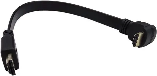 Alt view image 12 of 14 - 1FT Flat Slim High Speed HDMI Cable A Male to 90 Degree Down Angle A Male Cable