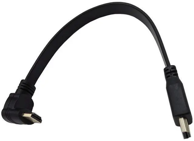 Alt view image 14 of 14 - 1FT Flat Slim High Speed HDMI Cable A Male to 90 Degree Down Angle A Male Cable